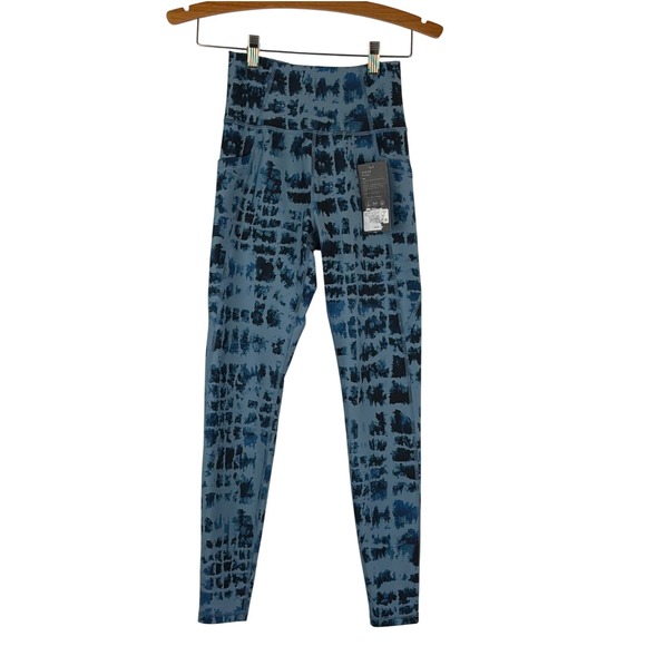 Kinesis Pants - Kinesis High Rise Ankle Length Leggings Blue‎ Tie Dye Pockets Women XS